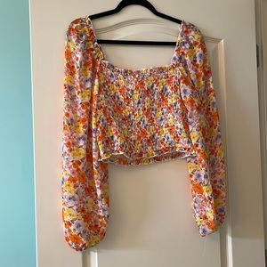 Forever 21 Floral Smocked top